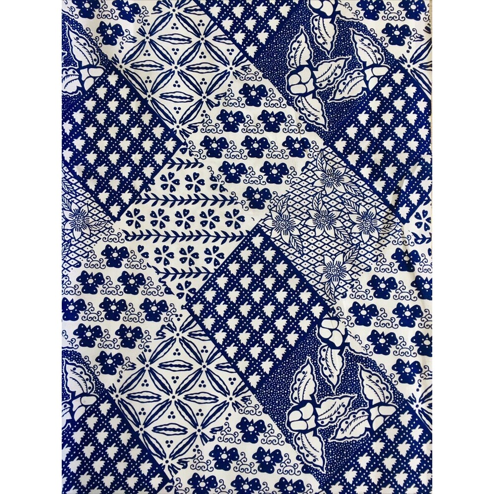 HITARGET Veritable Wax Block Print Fabric Cotton Blue White African Print 90208